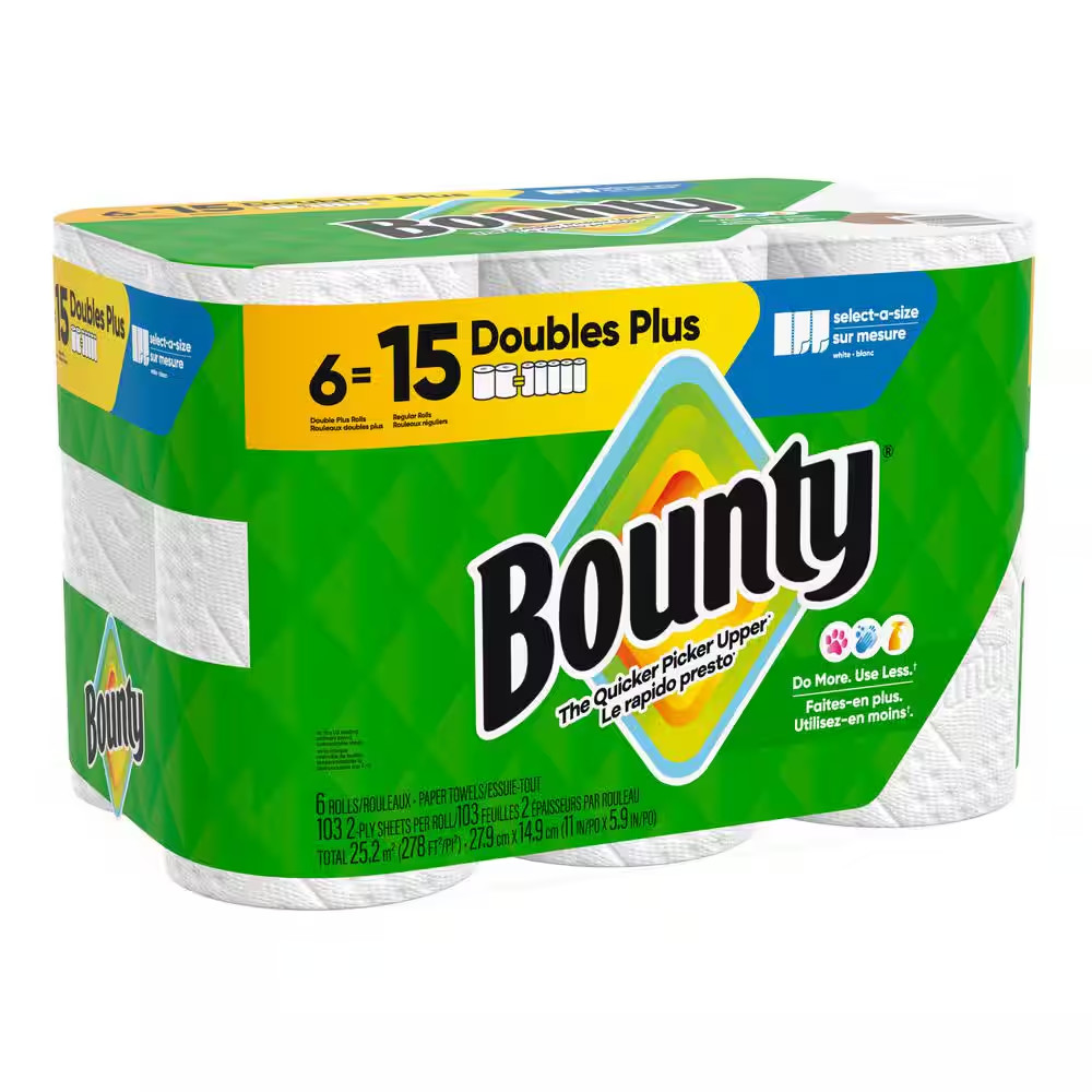 White, Select-A-Size Paper Towel Roll (6 Double plus Rolls)