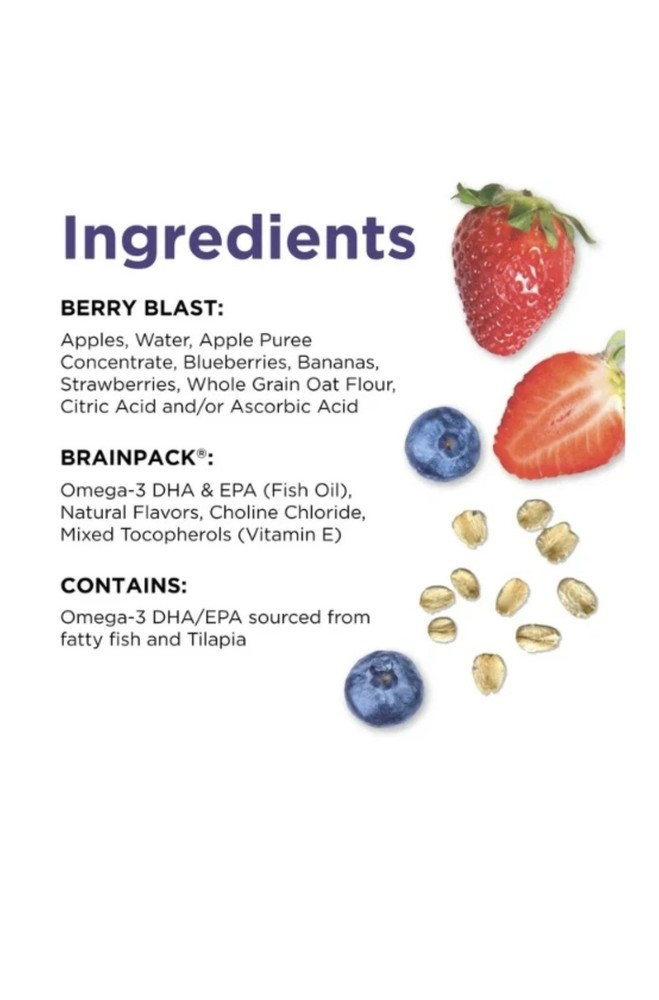Brainiac Fruit and Oat Smoothie Pouches, 20 pk.