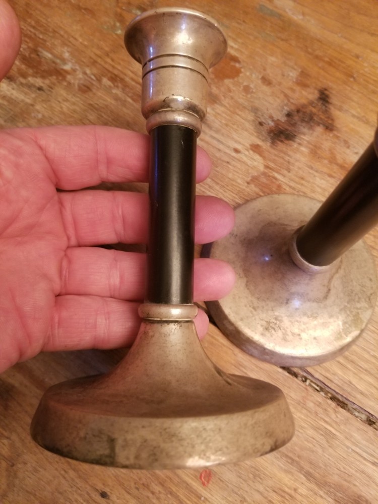 2 Vintage Antique Candlestick Holders
