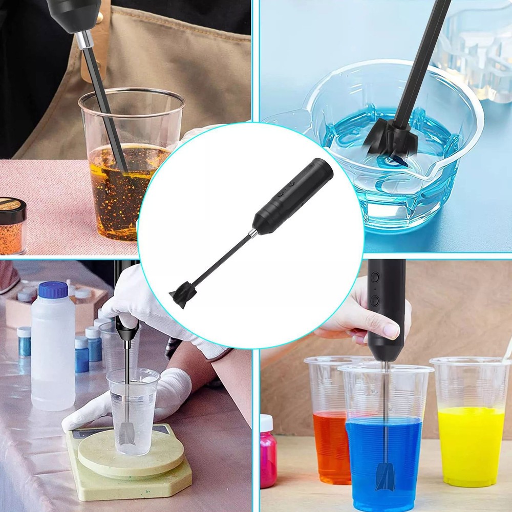 Black Epoxy Resin Mixer USB Charging Powerful Slow Motor Electric Stirrer Tool