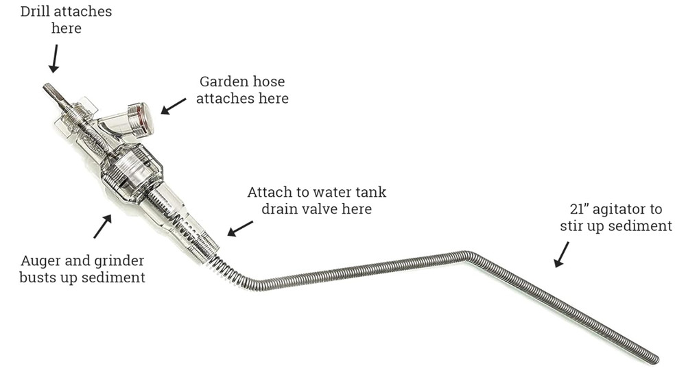 Water Heater Cleaning Tool, Improves Hot Water Supply, Removes Hard Water Sedime