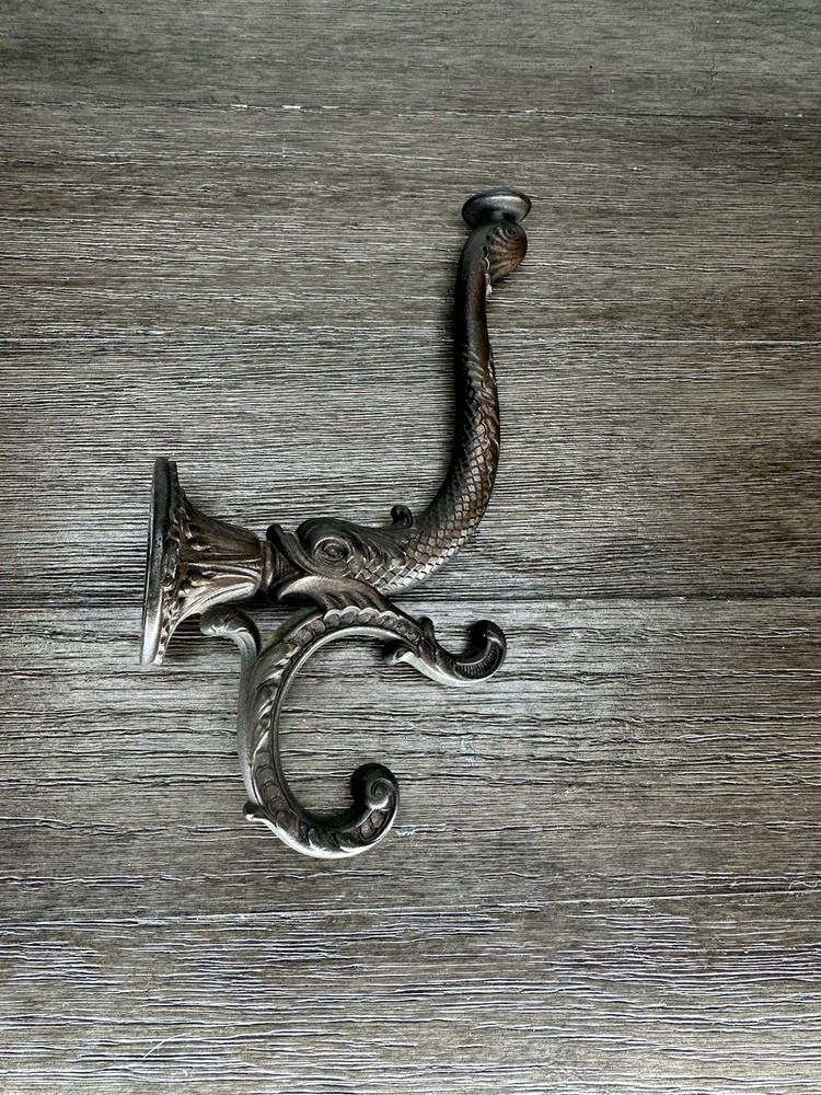 Vintage Dauphin Koi Devil Fish Hook Hanger Decorative Arts Hardware Element