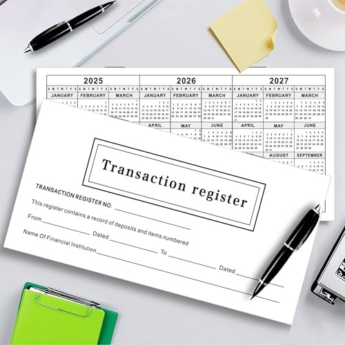 - Pack 6"×3" Check Registers for Personal Checkbook - Blank Ledger 12