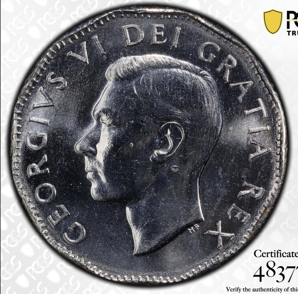 Canada 5 Cents 1951 Low Relief PCGS MS64