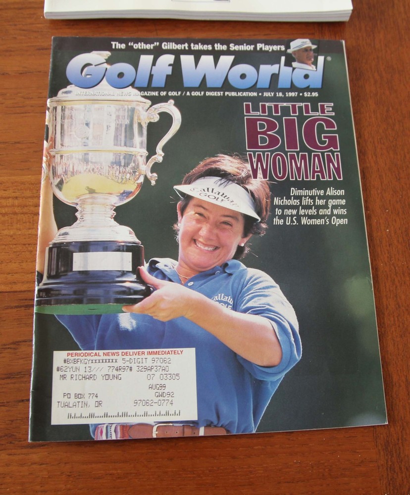 US Women's Open 1997 Program and Golf World - Winner Alison Nicholas