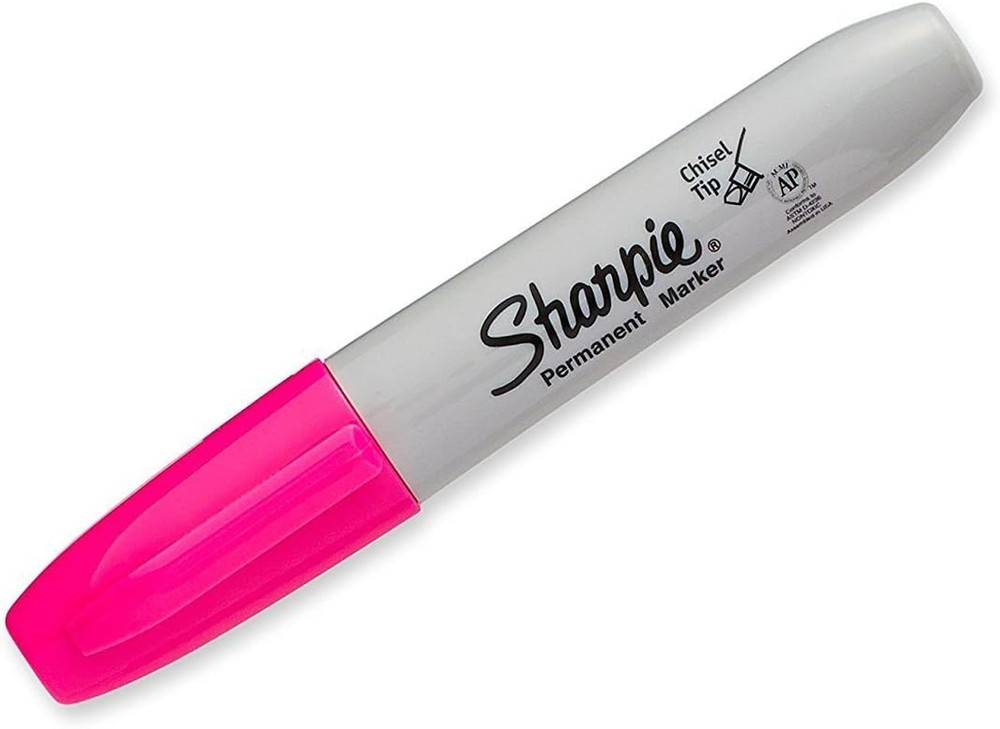 Permanent Marker, Chisel Tip, Magenta, Each