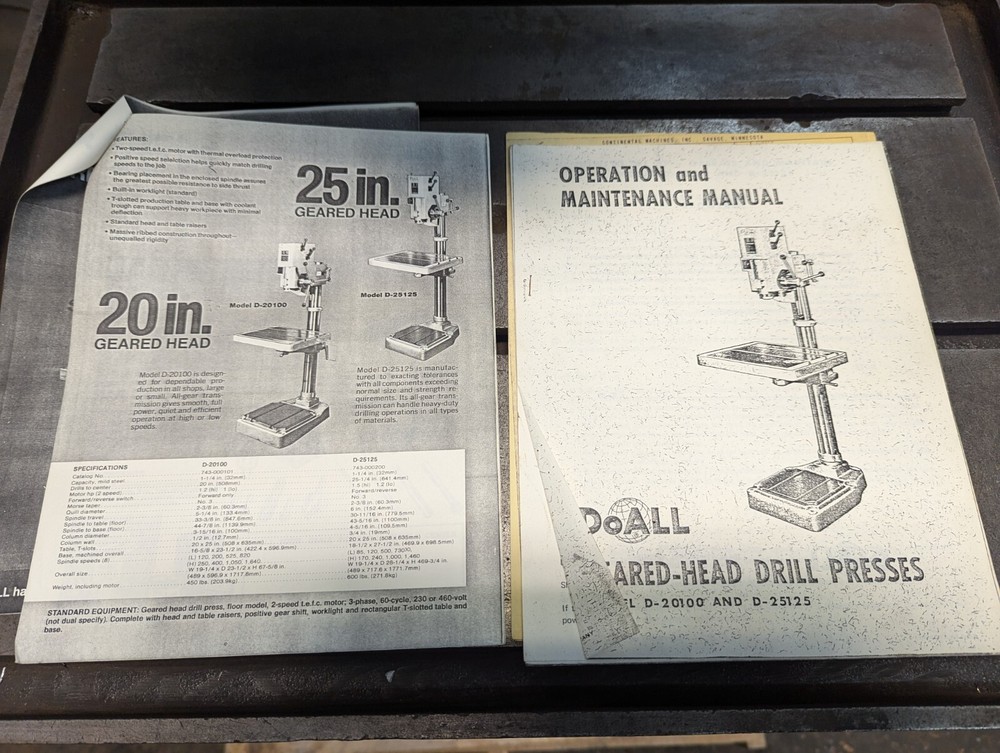 DoALL 20" Geared-Head Drill Press Model D-20100