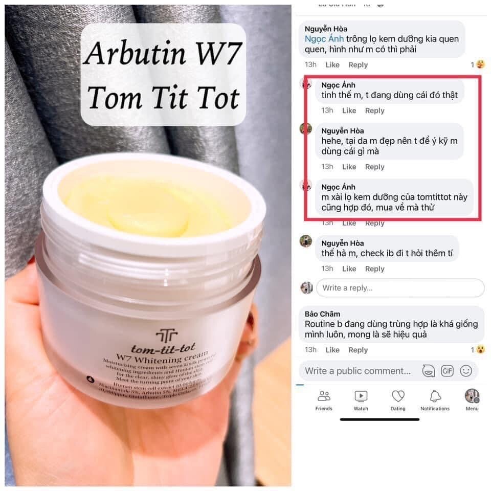 Tom Tit Tot W7 Whitening Cream 100ml
