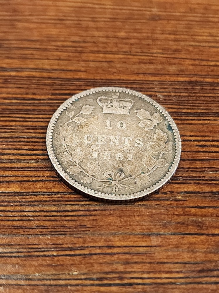 1881H Canada 10 Cents Silver Coin