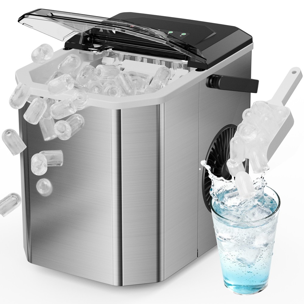 Smart Countertop Ice Maker w/ Handle Portable Bullet Ice Machine Maker 26lbs/24H