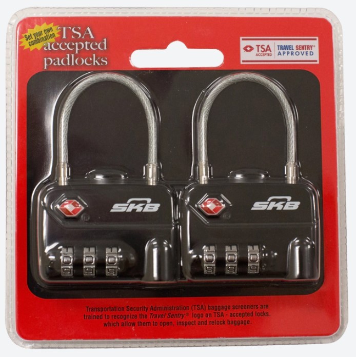 SKB 1SKB-PDL-C TSA Combination Cable Padlock - 2 Per Pack