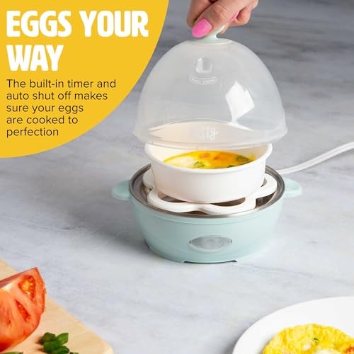 Mini Rapid Egg Cooker, 5-Egg Capacity for Perfect Hard Boiled Eggs or Aqua