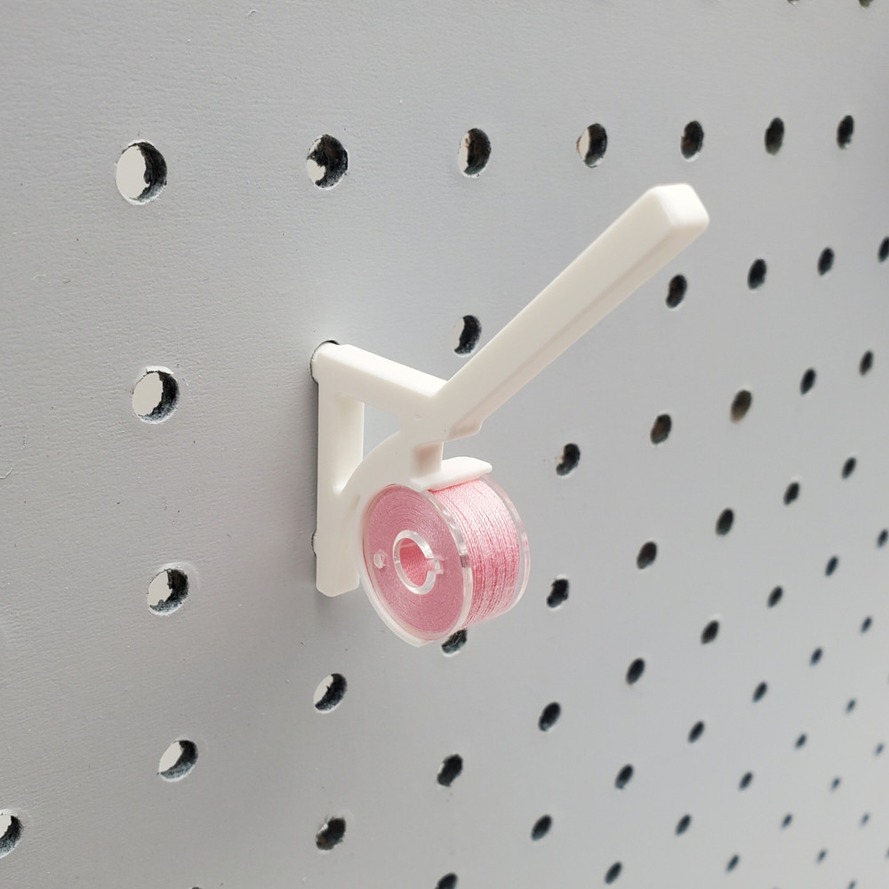 20pk, Thread & Bobbin 1/4" Pegboard Accessory, Sewing Thread Storage Hooks