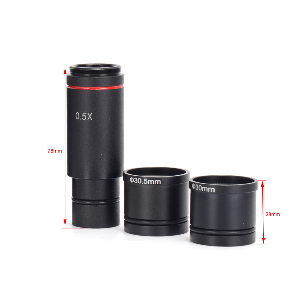 Microscope CCD Camera Reducing Lens 0.4X 0.5X 1X C-Mount Lens with Adapter Ring