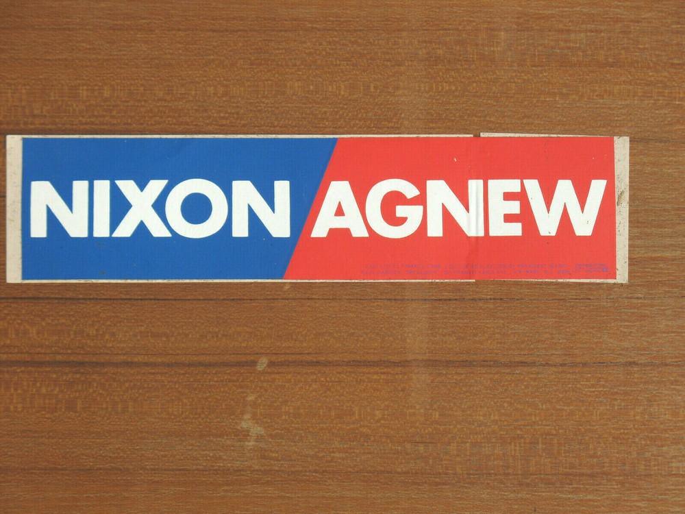 Nixon Agnew-     Sticker- unused