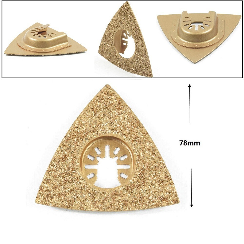Oscillating Multitool Triangular Carbide Grit Rasp Blade Grout.Removal