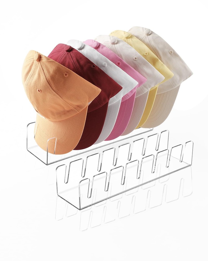 Acrylic Hat Organizer - 2 Pack Baseball Cap Display & Organizer, Holds 14 Cap...