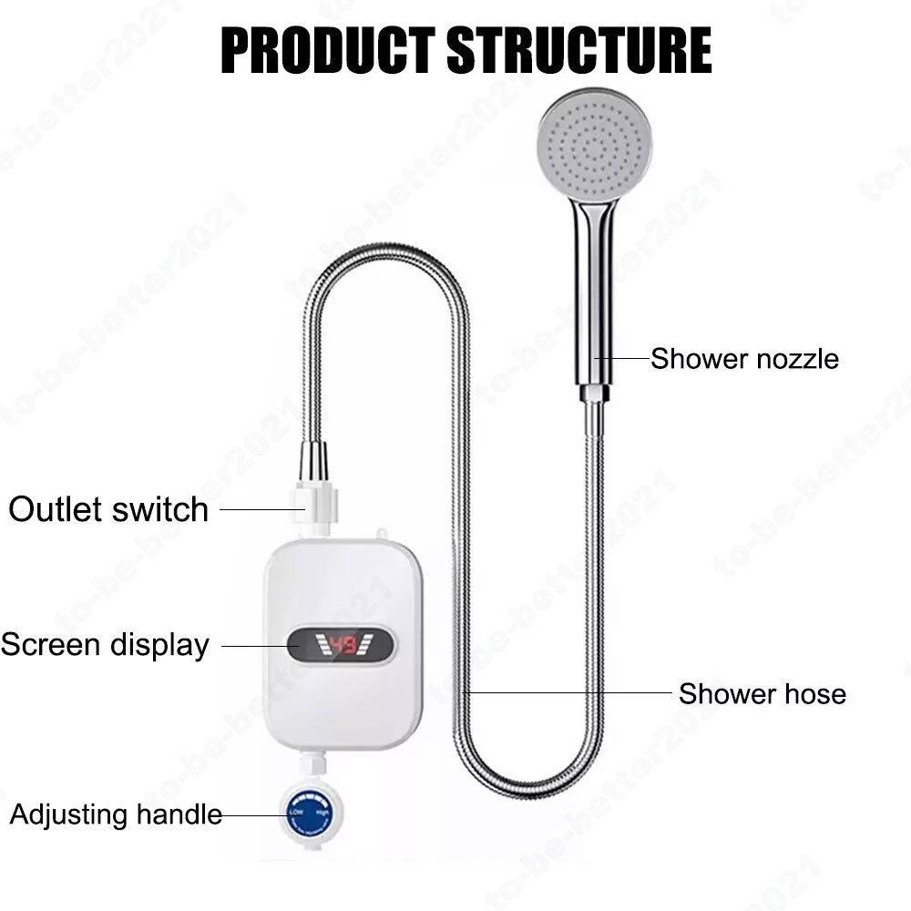 Bathroom Home Hotel 3500W Tankless Instant Electric Instant Water Heater Shower
