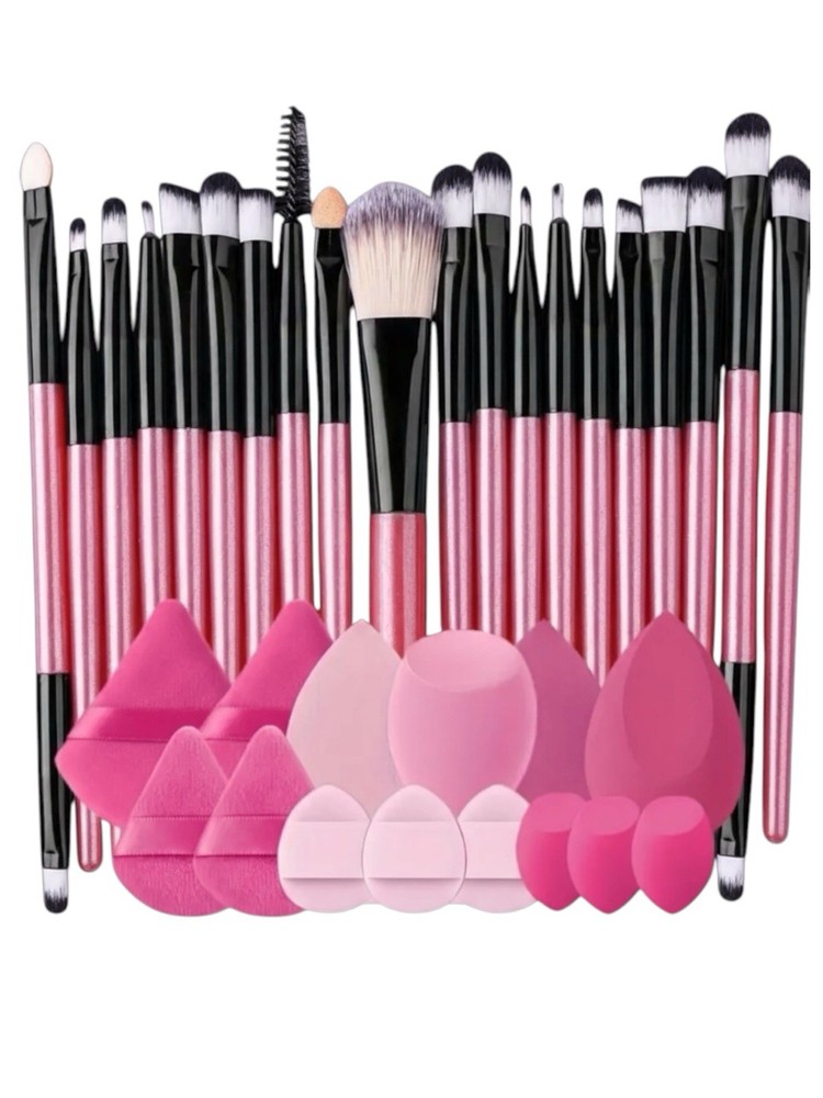 BN-34 Piece Makeup Brushes & Sponges  - Pink