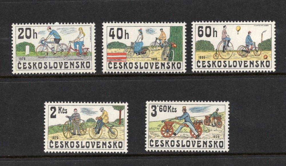 R4225   Czechoslovakia   1979    bicycles  5v.   MNH
