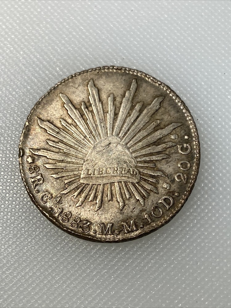 1883 ca mexico 8 reales great condition