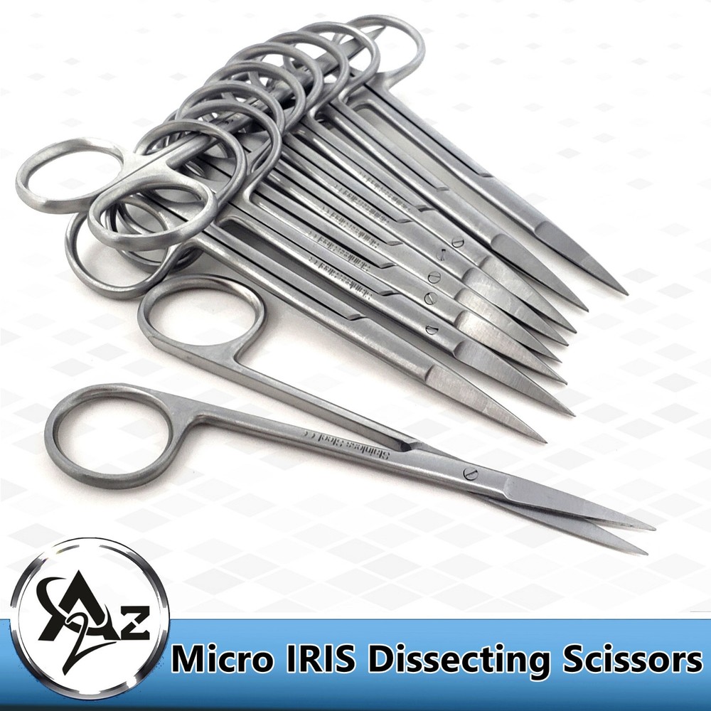 Set of 4.5" Micro IRIS Scissors Veterinary Dissecting Shears Straight Sharp Ends