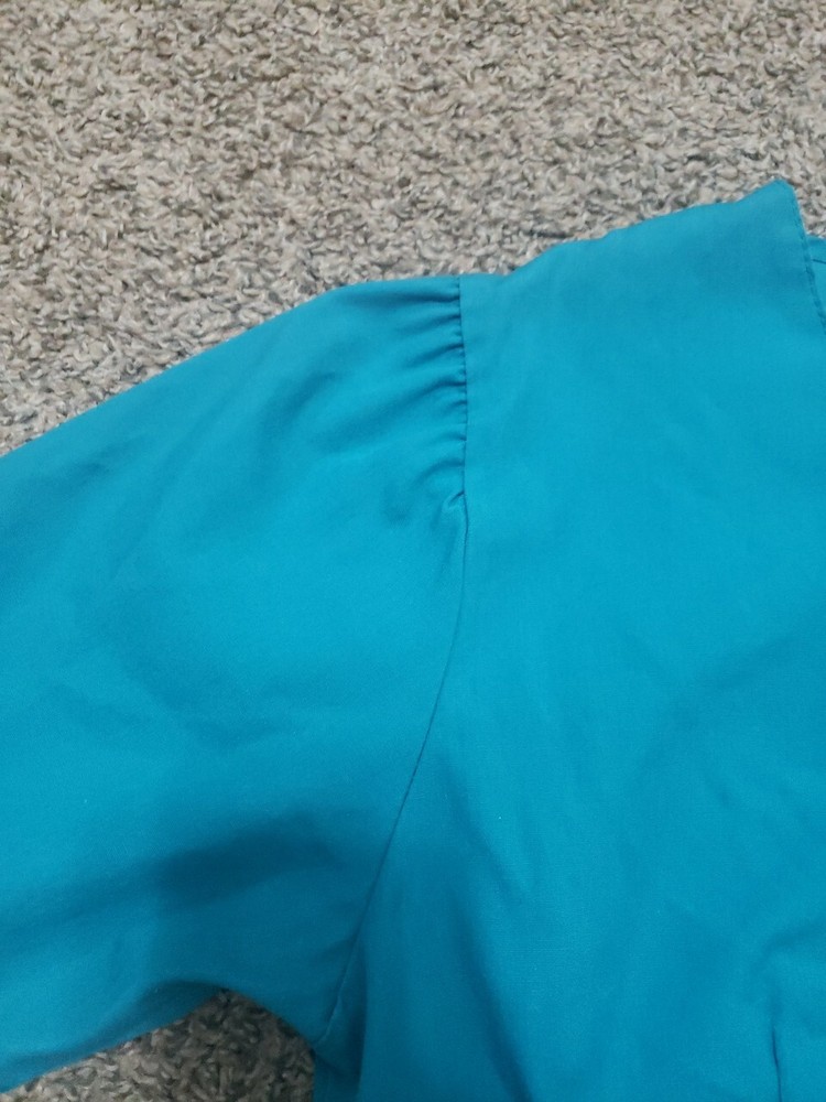 Women's Landau Size Small Blue Scrub Top