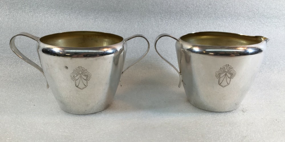 HEIRLOOM PLATE Silver Plated Mid Century Cream & Sugar Set