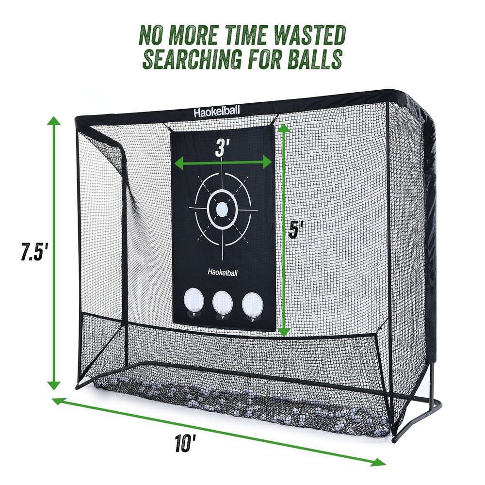 10x7.5ft Heavy Duty Driving Golf Practice Net with Target Cloth Golf Hitting Net