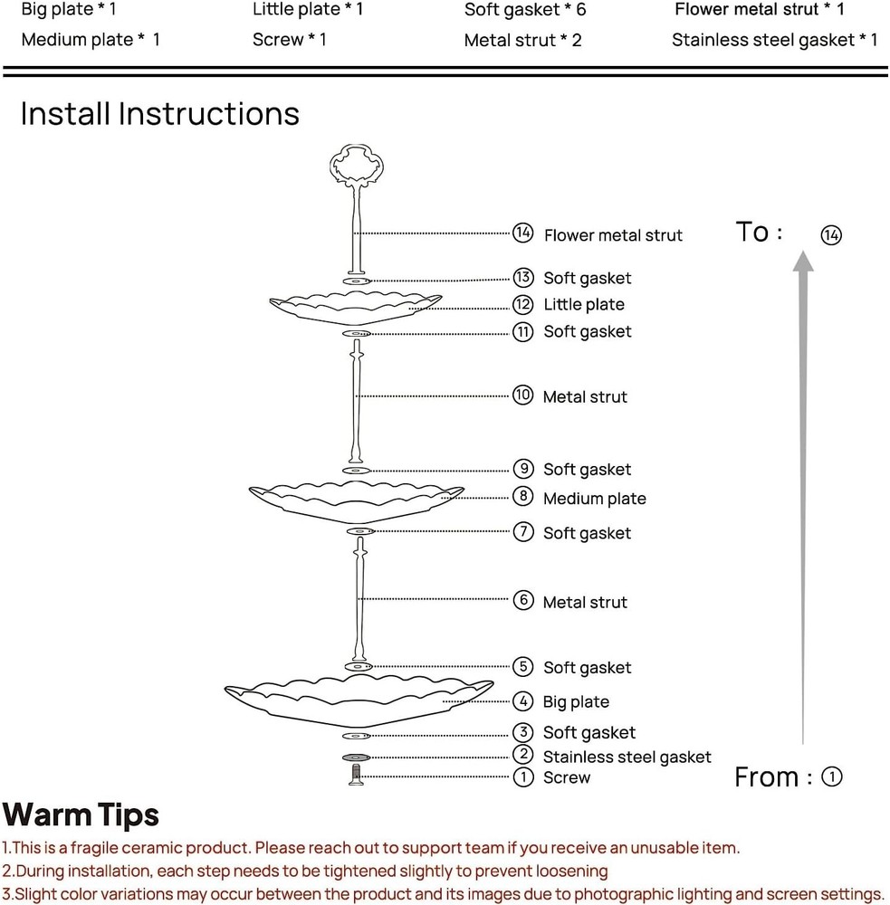 Elegant 3-Tier Porcelain Cupcake Stand