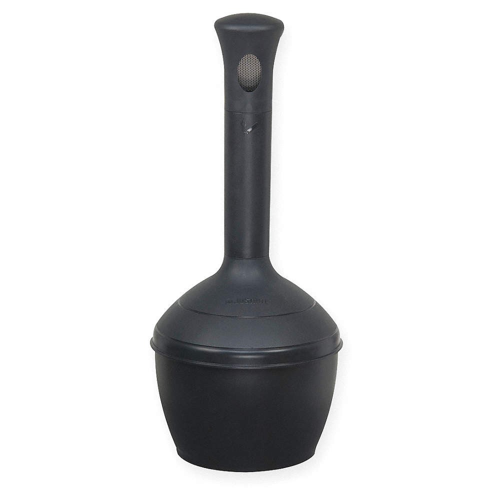 JUSTRITE 268503 Cigarette Receptacle,4 gal.,Black 3LCP4