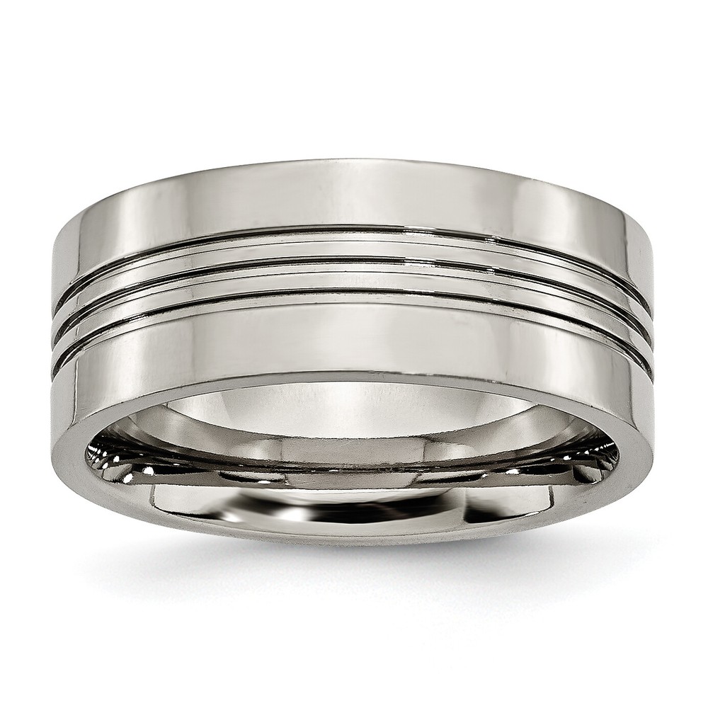 Titanium Grooved 9mm Polished Band TB120