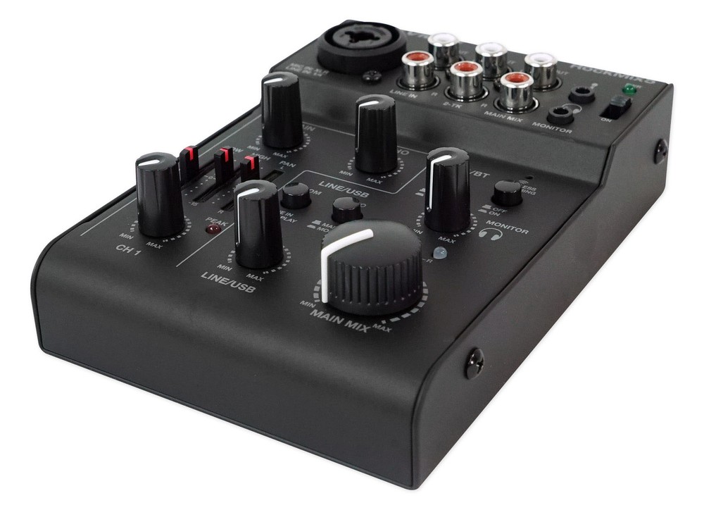 Rockville RockMix 5 USB Computer Recording Interface Mixer w/Bluetooth, Echo, EQ