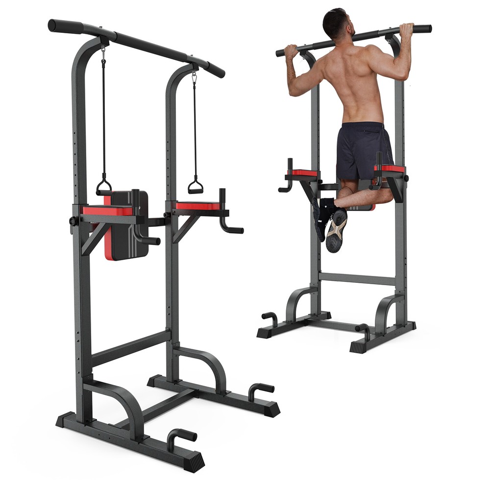 Power Tower Strength Training Dip Station Pull Up Dip Exercise Workout Equipment