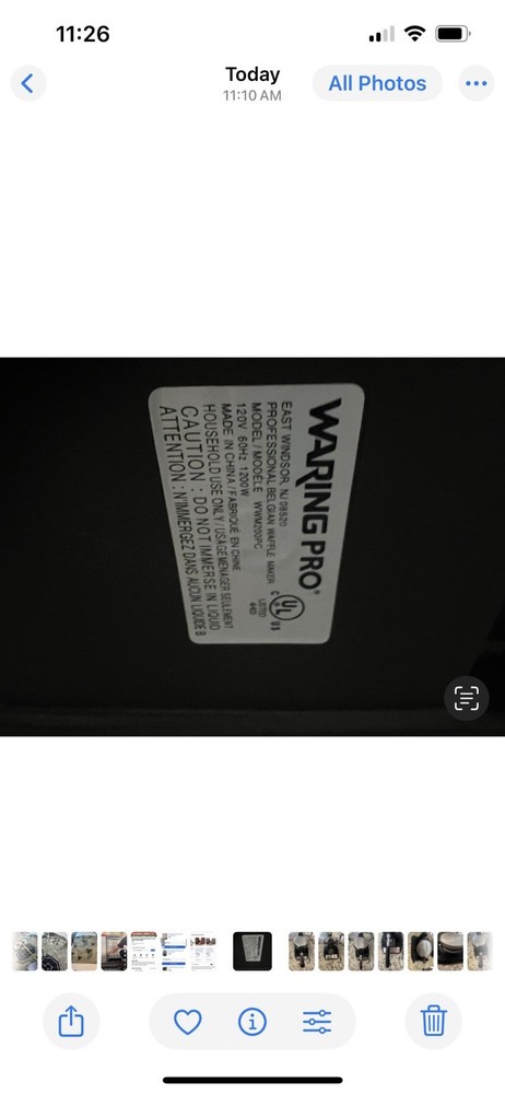 waring pro professional Belgian waffle maker WWM200PC