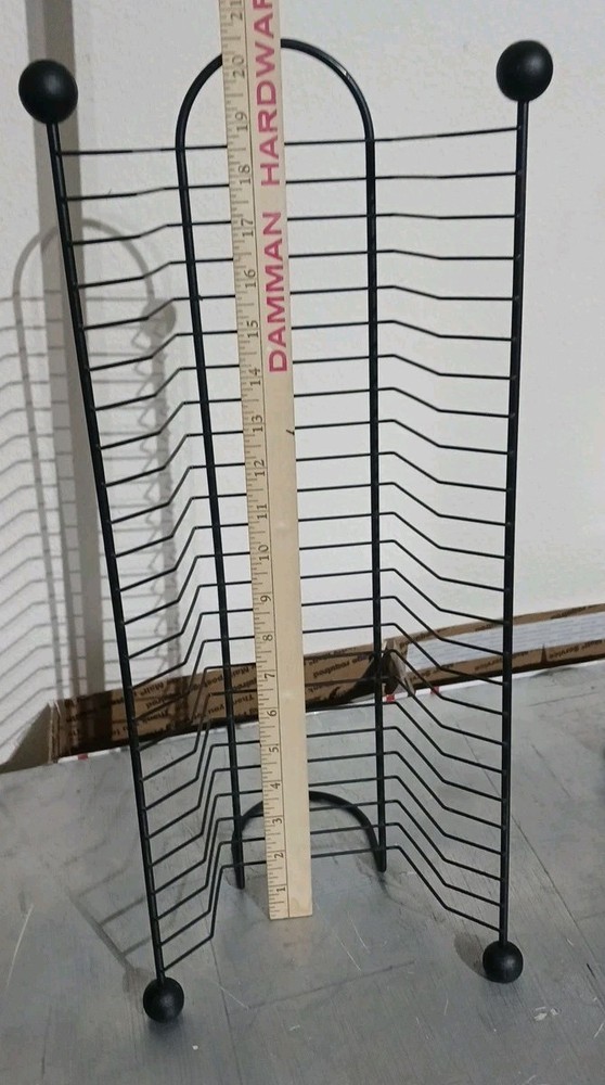Black Metal 24 DVD Tower Storage