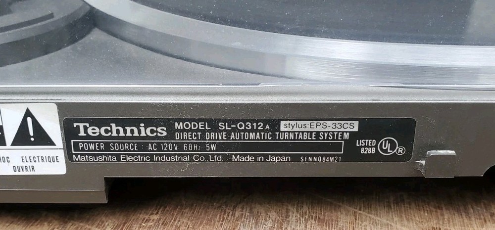 Technics SL-Q312 Quartz Automatic Turntable System Direct Drive Working Vintage