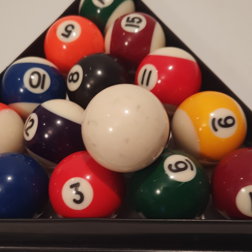 Mini Pool Balls With Rack 4-3/4"