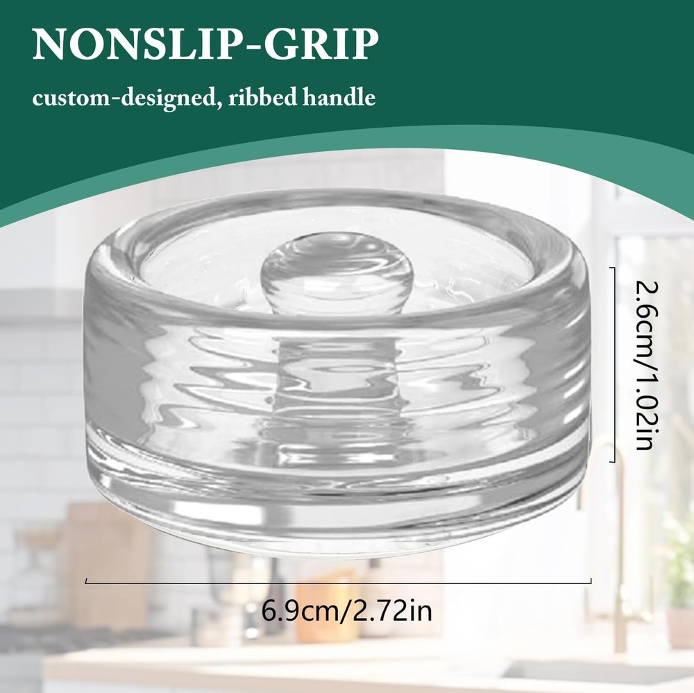 Fermentation Glass Weights with Easy Grip Handle for Mason middle, 2 PCS