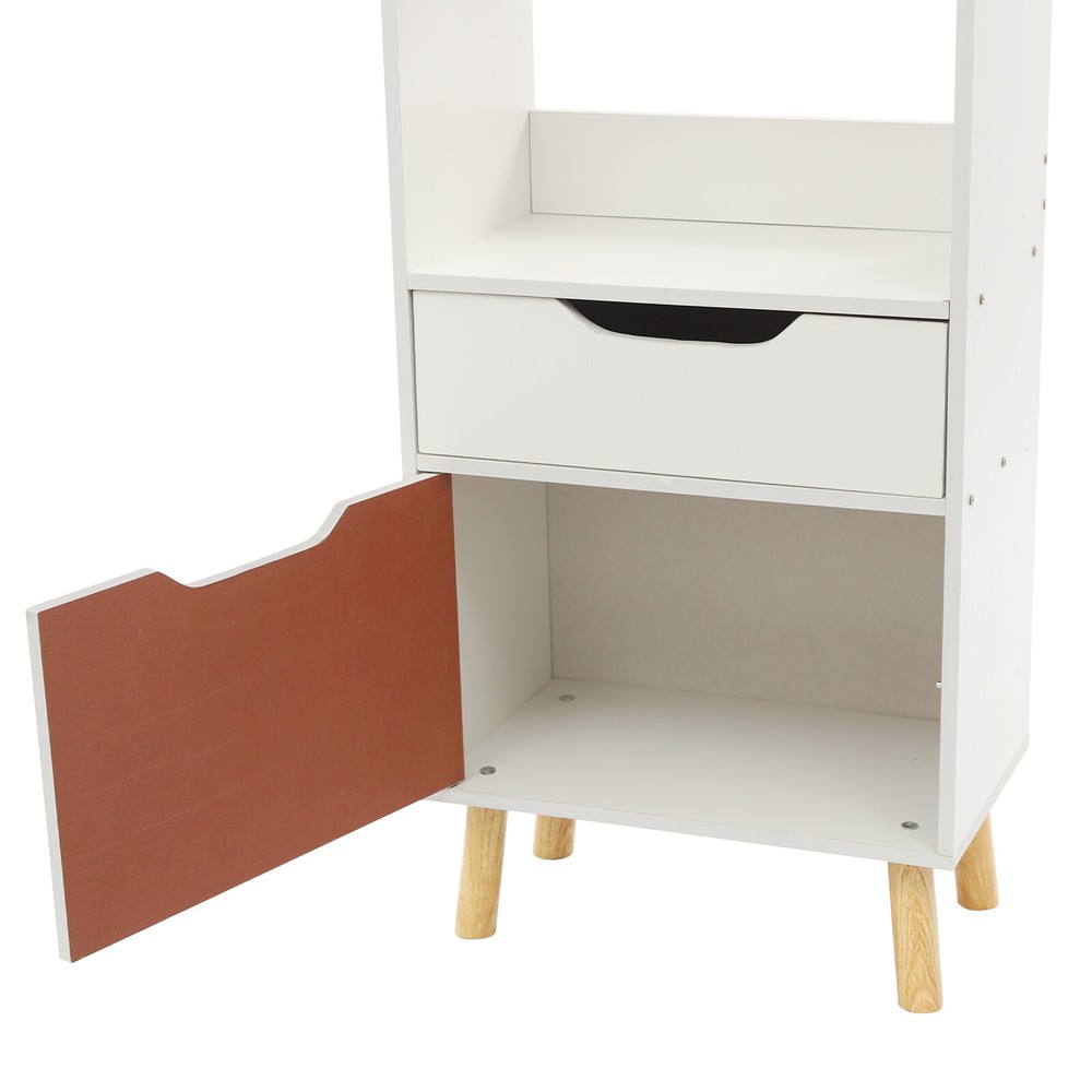 Bookshelf With Drawers Bookcase Storage Organizer Floor Standing Storage Rack US