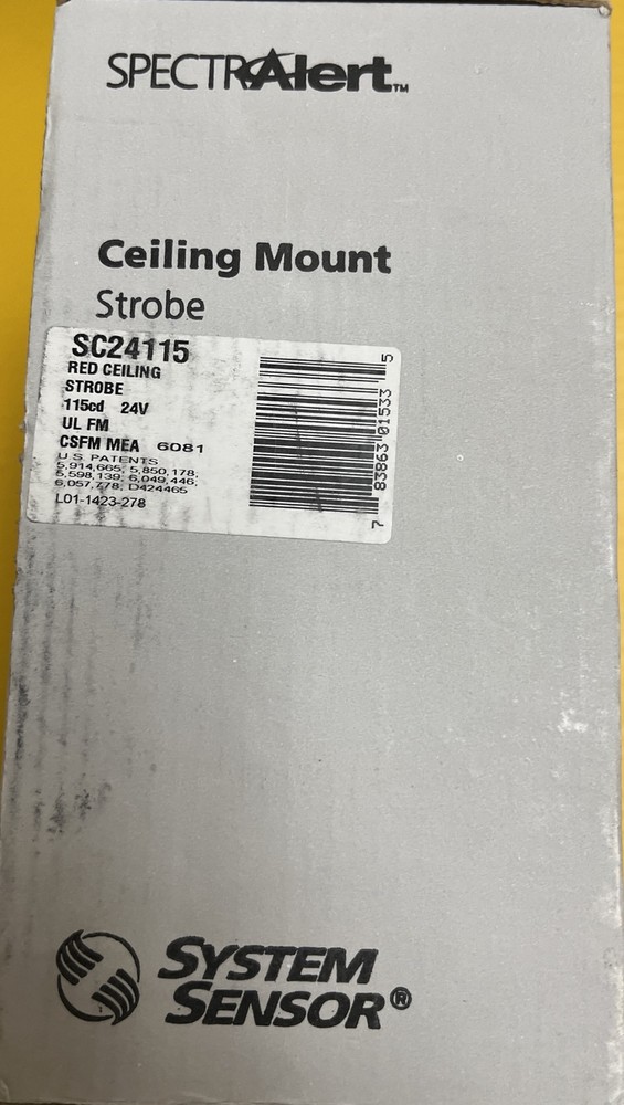 SC24115 🚨SpectrAlert Ceiling Mount Strobe Only Red System Sensor Nos