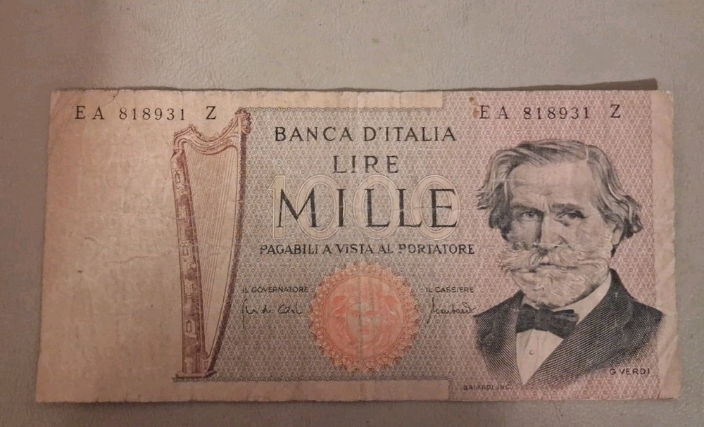 1969 Italy 1000 Lire Note