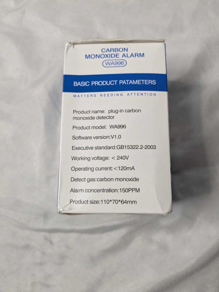 Carbon Monoxide Alarm WA996