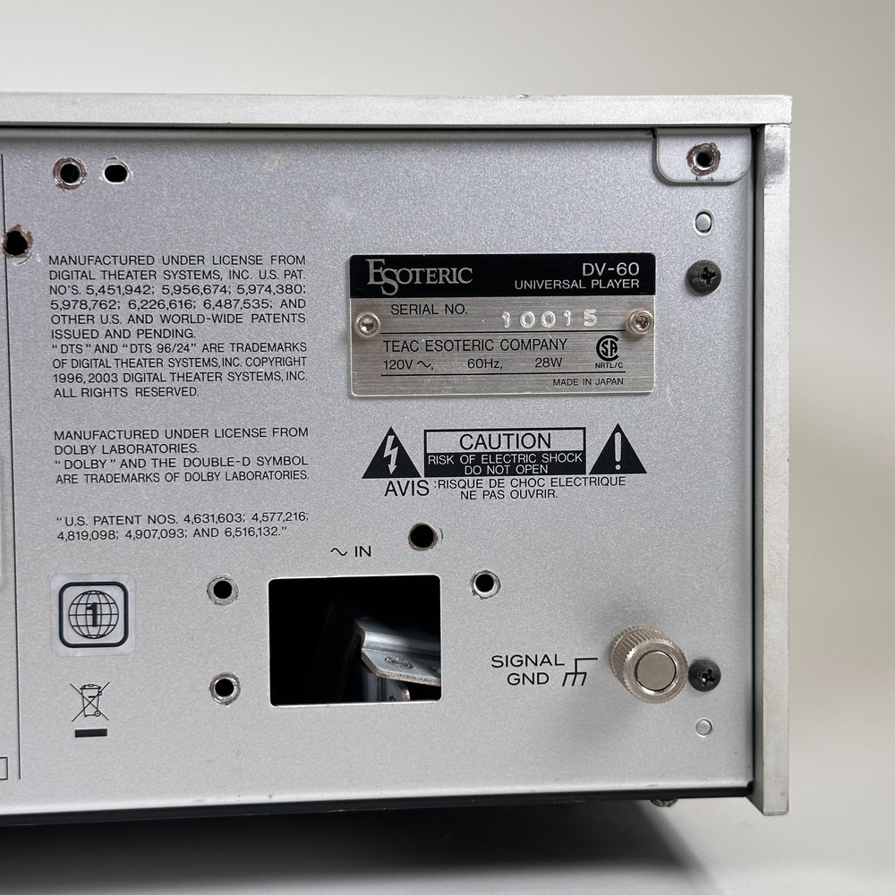 Esoteric DV-60 CD Audio DVD Player Remote; AS-IS
