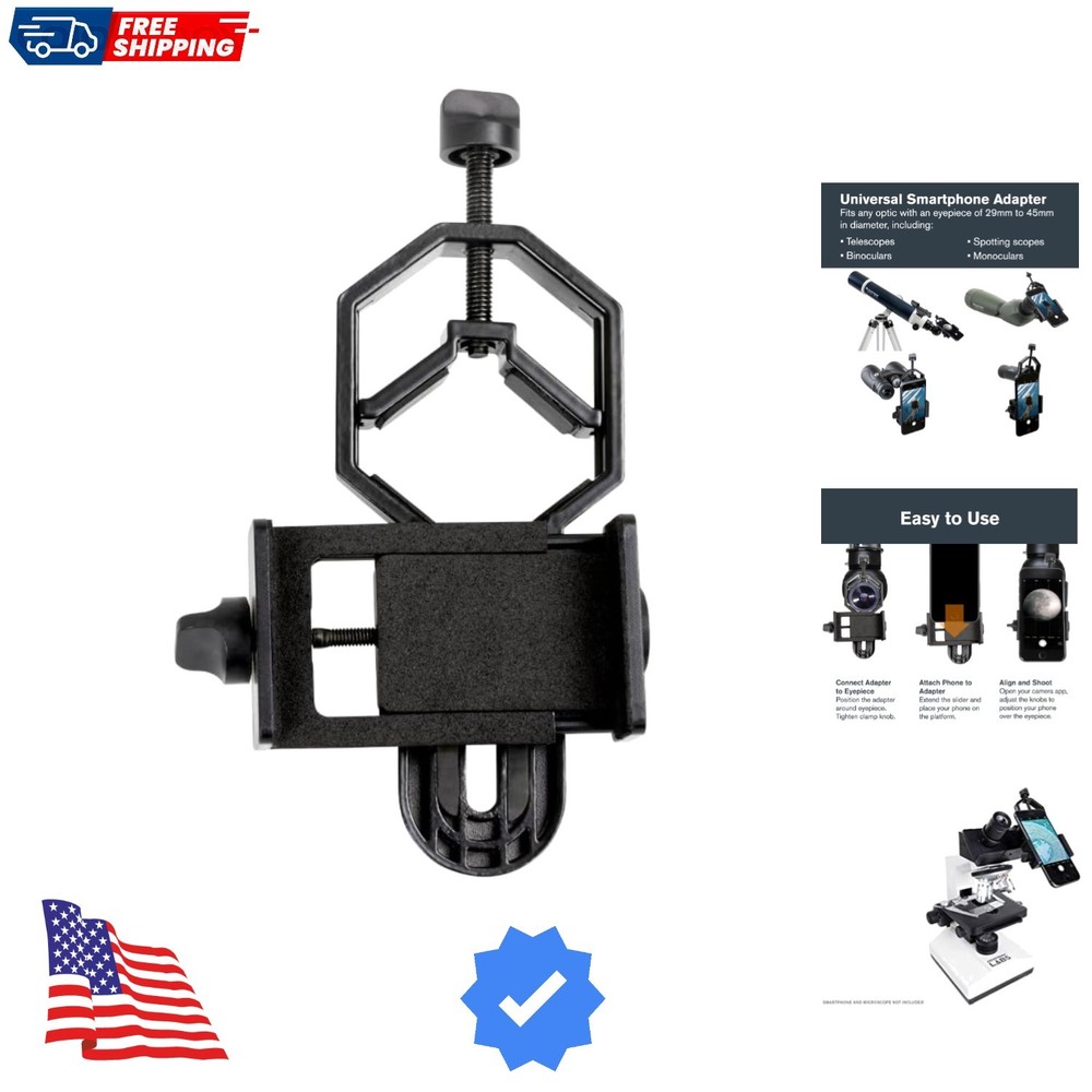 Smartphone Adapter for Telescope, Binoculars & Spotting Scopes – Capture Imag...