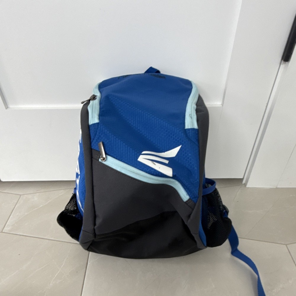Easton Baseball Softball Backpack Blue Black Polyester Zip Shoulder Strap