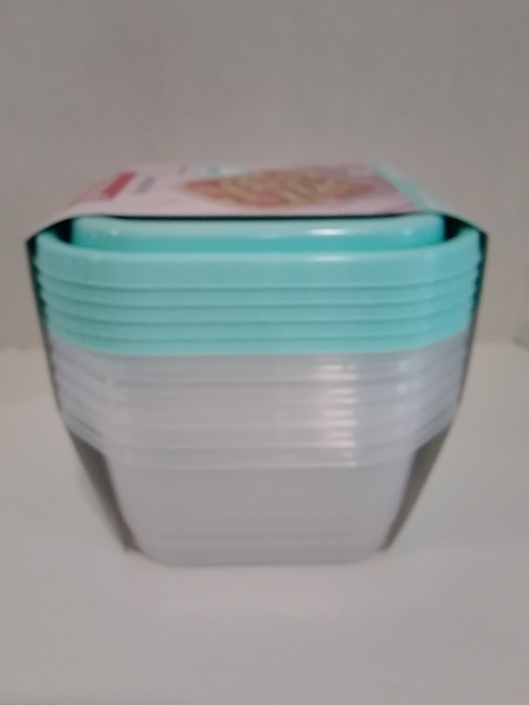 Goodcook 5 Large Square Container with Light Blue Lid 5.2 Cups