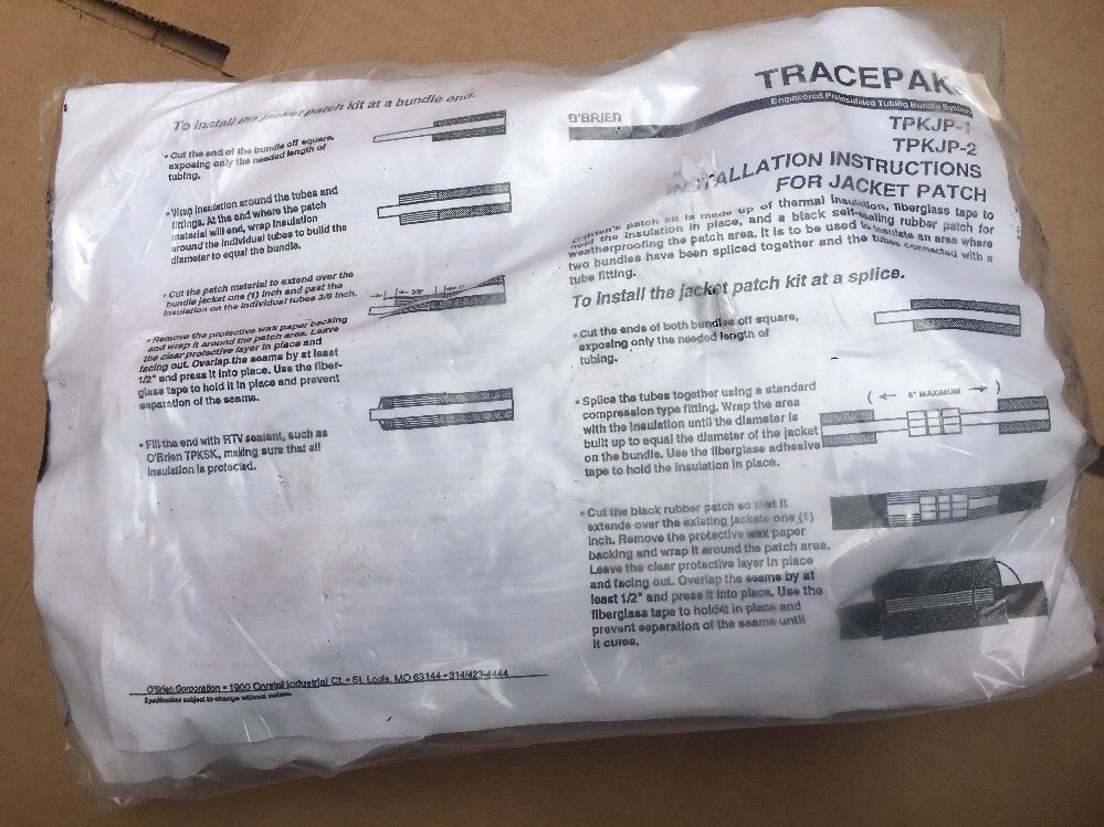 TRACEPAK Jacket Patch Kit TPKJP-3 Preinsulated Tubing Bundle Systems O’BRIEN