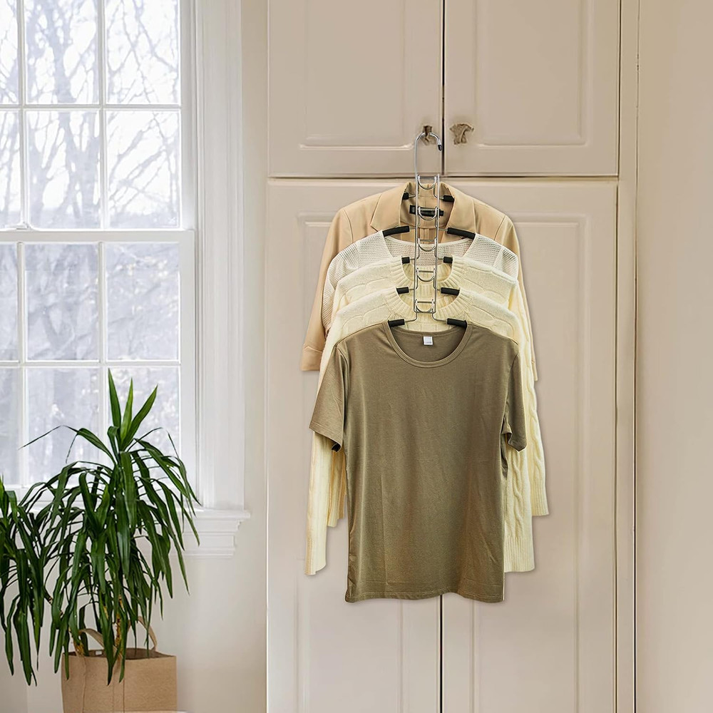 No Shoulder Bump Multiple Sweater Coat Clothes Hangers,Multi Layers Space Saving