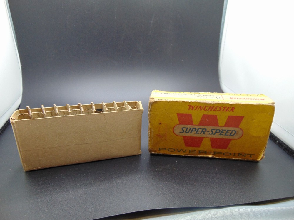 Vintage Winchester 8MM Mauer Power Point empty box w/ 12 empty hollow shells